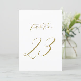 Gold Minimalist Script Wedding Table Number 23
