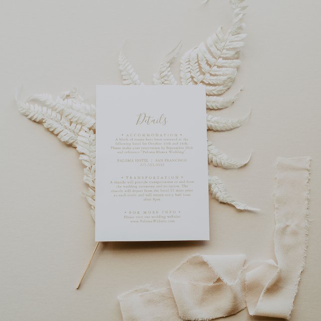 Gold Minimalist Wedding Details Enclosure Card (Creator Uploaded)