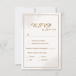 Gold Minimalist Wedding RSVP Card