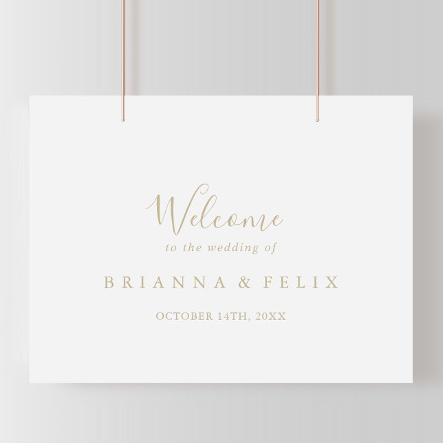 Gold Minimalist Wedding Welcome Sign (Creator Uploaded)