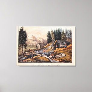Gold Mining in California Canvas Print