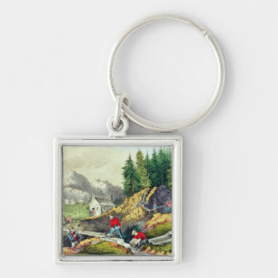 Gold Mining in California Keychain