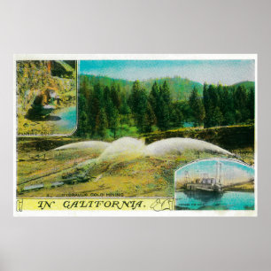 Gold Mining in California StateState Poster