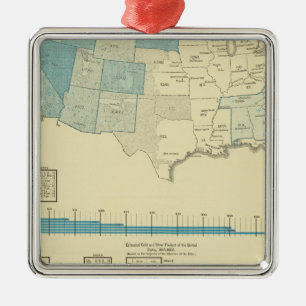 Gold mining regions metal ornament