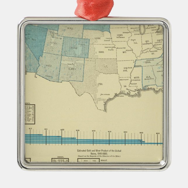 Gold mining regions metal ornament (Front)