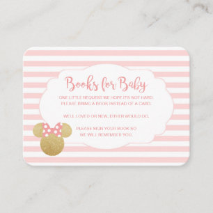 Gold Minnie Mouse   Books for Baby Insert Card