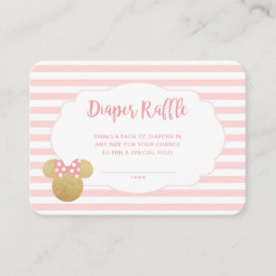 Gold Minnie Mouse   Diaper Raffle Insert Card