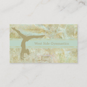 Gold Mint Abstract Gymnastic Business Card
