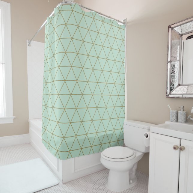 Gold Mint Geometric Triangles Boho Glam Minimal (In Situ)