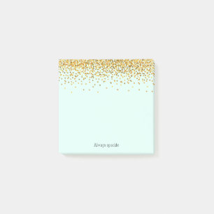 Gold Mint Sparkle Confetti Post-it Notes