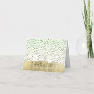Gold Mint White Ombre Abstract Thank You Card