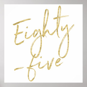 Gold Modern 85th Birthday Party Eighty Five Poster