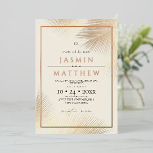 Gold Modern Beach Coastal Palm Wedding