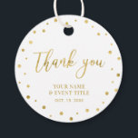 Gold | Modern Birthday Favour Thank you Favour Tags<br><div class="desc">This modern custom thank you sticker will add stylish detail to your special day. This design features gold lettering " Thank you " and confetti on a white background. Matching birthday party invitations and stationeries are available in my shop BaraBomDesign.</div>