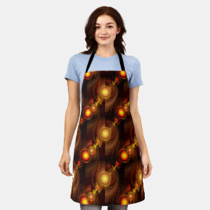 Gold Modern Boho Elegant Abstract Art Pattern #501 Apron