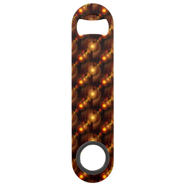 Gold Modern Boho Elegant Abstract Art Pattern #501 Bar Key (Front)