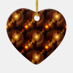 Gold Modern Boho Elegant Abstract Art Pattern #501 Ceramic Ornament