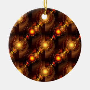 Gold Modern Boho Elegant Abstract Art Pattern #501 Ceramic Ornament
