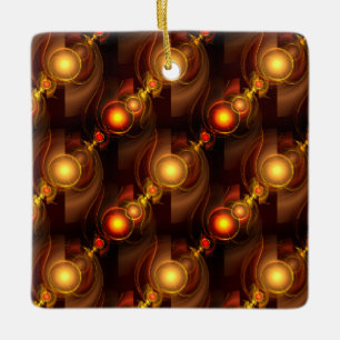 Gold Modern Boho Elegant Abstract Art Pattern #501 Ceramic Ornament