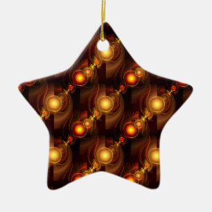 Gold Modern Boho Elegant Abstract Art Pattern #501 Ceramic Ornament