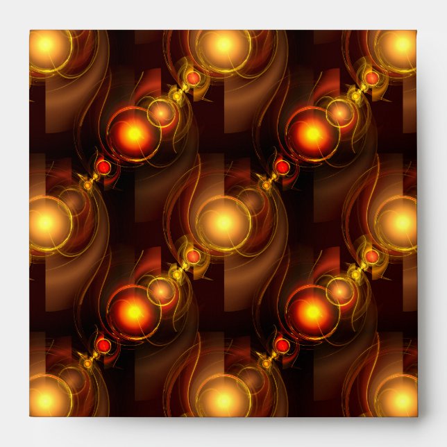 Gold Modern Boho Elegant Abstract Art Pattern #501 Envelope (Front)