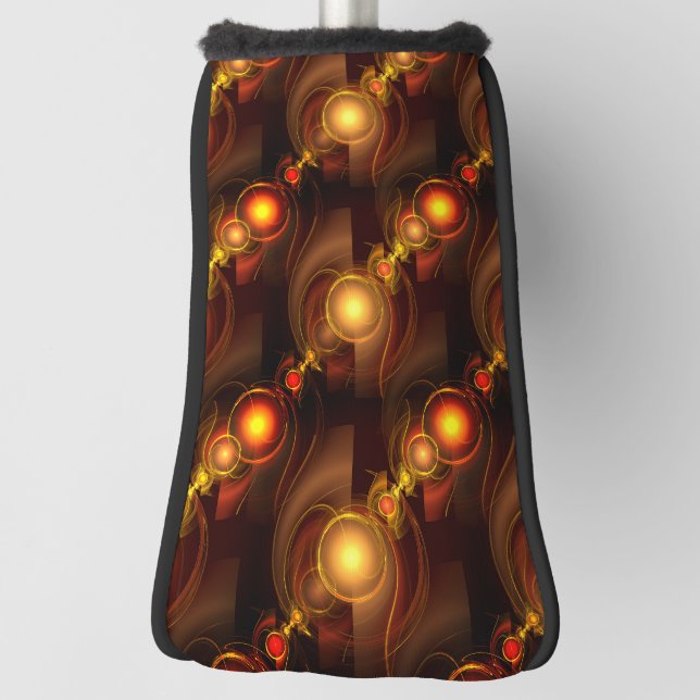 Gold Modern Boho Elegant Abstract Art Pattern #501 Golf Head Cover (Rotate 90)