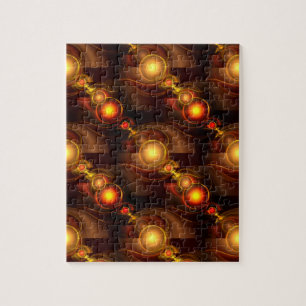Gold Modern Boho Elegant Abstract Art Pattern #501 Jigsaw Puzzle