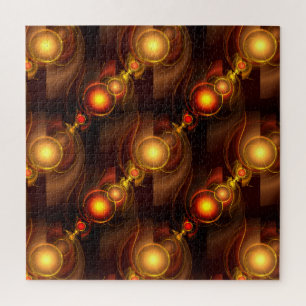 Gold Modern Boho Elegant Abstract Art Pattern #501 Jigsaw Puzzle