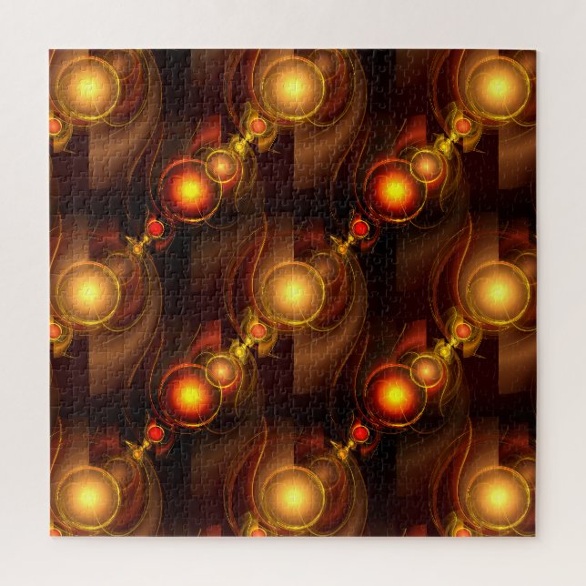 Gold Modern Boho Elegant Abstract Art Pattern #501 Jigsaw Puzzle (Vertical)