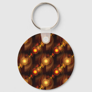 Gold Modern Boho Elegant Abstract Art Pattern #501 Keychain