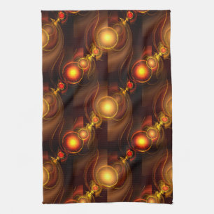 Gold Modern Boho Elegant Abstract Art Pattern #501 Kitchen Towel