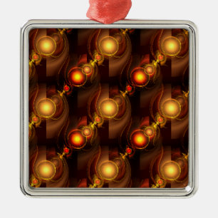 Gold Modern Boho Elegant Abstract Art Pattern #501 Metal Ornament