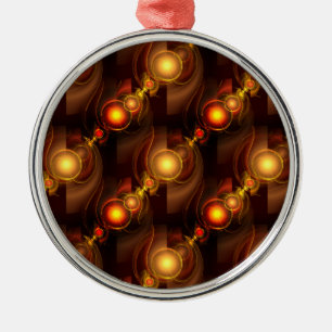 Gold Modern Boho Elegant Abstract Art Pattern #501 Metal Ornament