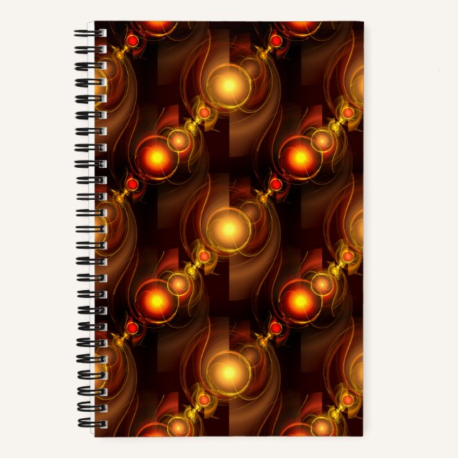Gold Modern Boho Elegant Abstract Art Pattern #501 Notebook (Front)