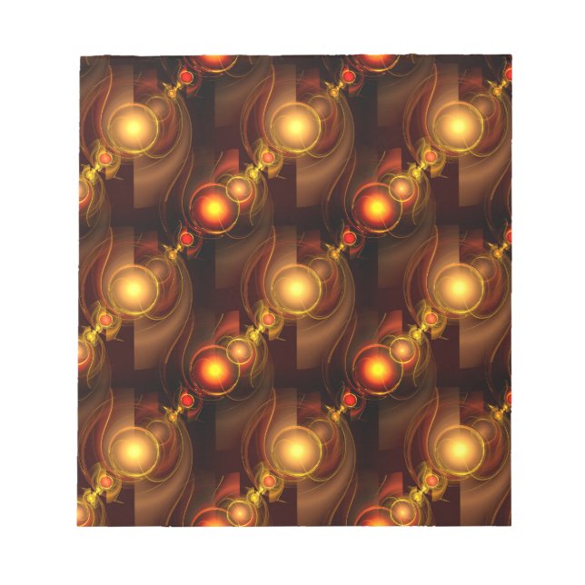 Gold Modern Boho Elegant Abstract Art Pattern #501 Notepad (Front)
