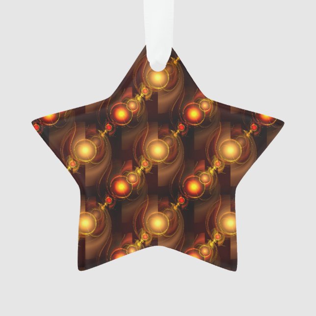 Gold Modern Boho Elegant Abstract Art Pattern #501 Ornament (Front)