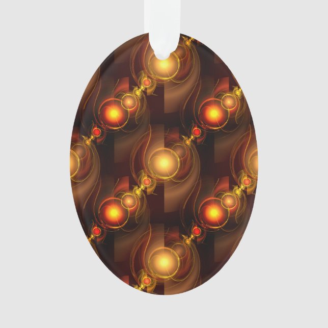Gold Modern Boho Elegant Abstract Art Pattern #501 Ornament (Front)