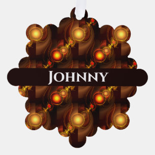 Gold Modern Boho Elegant Abstract Art Pattern #501 Ornament Card