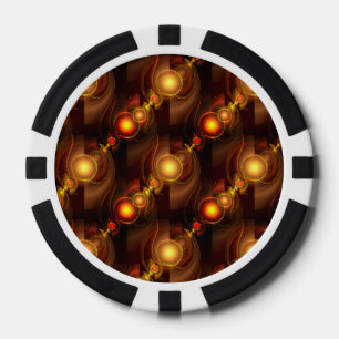 Gold Modern Boho Elegant Abstract Art Pattern #501 Poker Chips