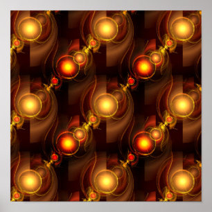 Gold Modern Boho Elegant Abstract Art Pattern #501 Poster