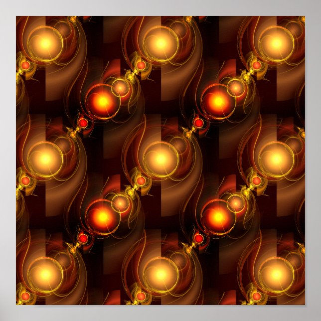 Gold Modern Boho Elegant Abstract Art Pattern #501 Poster (Front)
