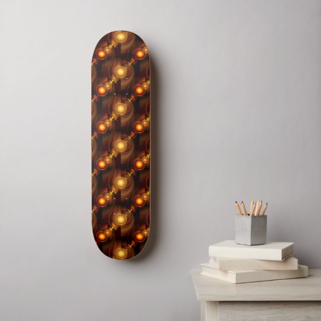 Gold Modern Boho Elegant Abstract Art Pattern #501 Skateboard (Wall Art)