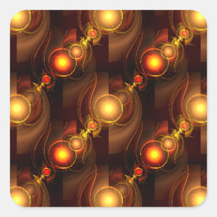 Gold Modern Boho Elegant Abstract Art Pattern #501 Square Sticker