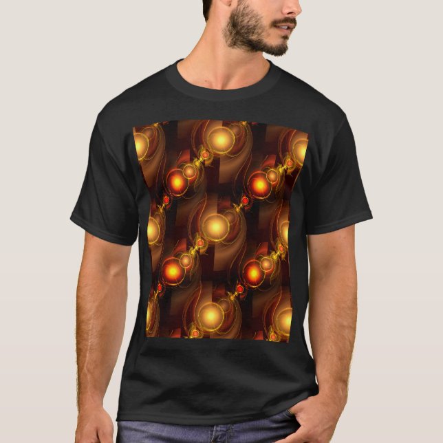Gold Modern Boho Elegant Abstract Art Pattern #501 T-Shirt (Front)