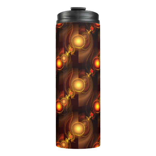 Gold Modern Boho Elegant Abstract Art Pattern #501 Thermal Tumbler (Front)