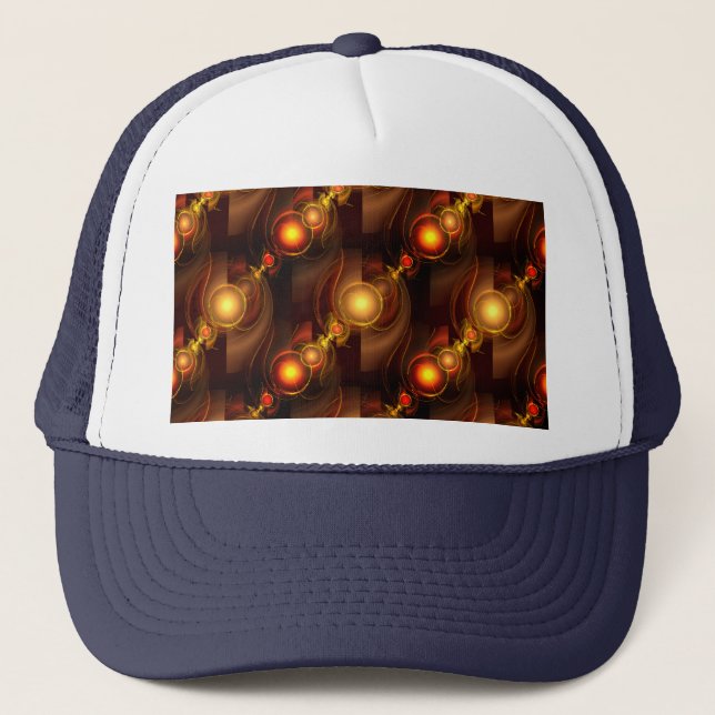 Gold Modern Boho Elegant Abstract Art Pattern #501 Trucker Hat (Front)