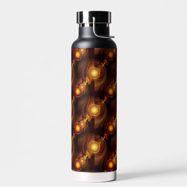 Gold Modern Boho Elegant Abstract Art Pattern #501 Water Bottle (Left)