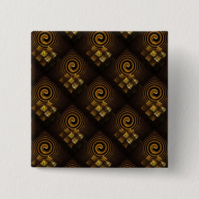 Gold Modern Boho Elegant Abstract Art Pattern #502 2 Inch Square Button (Front)