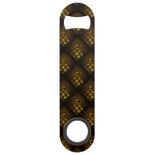Gold Modern Boho Elegant Abstract Art Pattern #502 Bar Key
