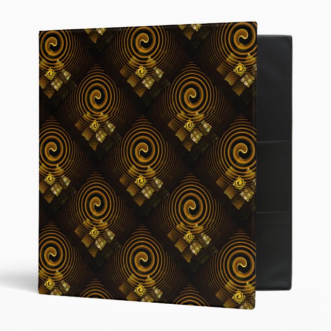 Gold Modern Boho Elegant Abstract Art Pattern #502 Binder (Front/Inside)